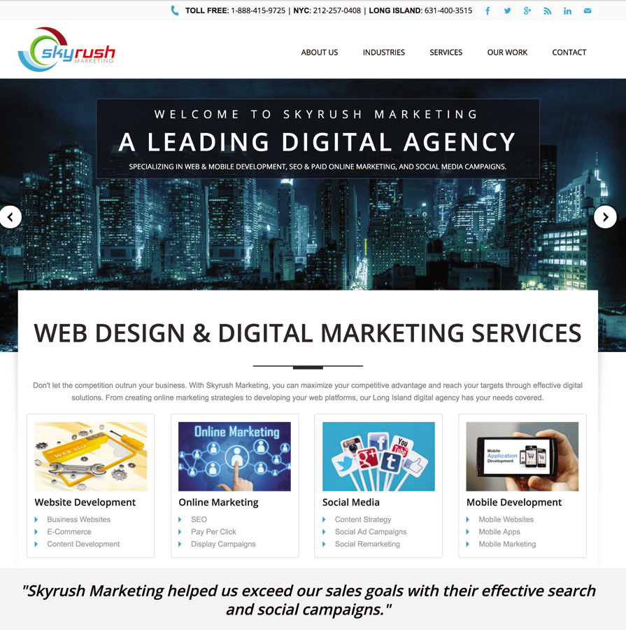 Skyrush Marketing Website